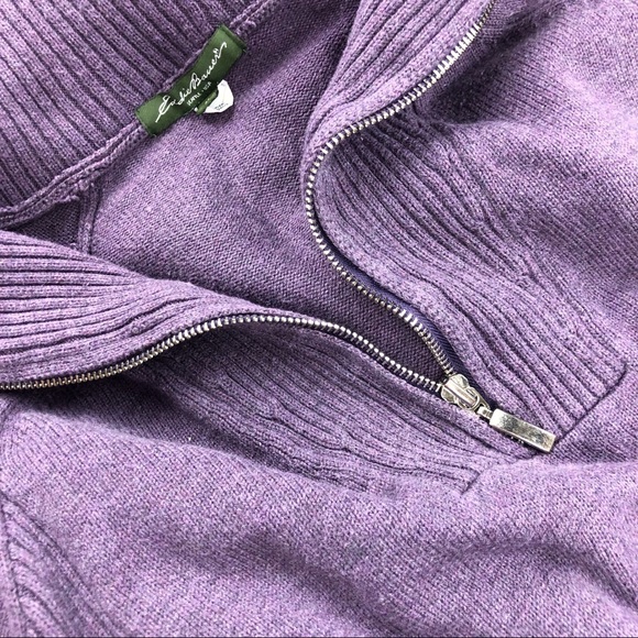 Eddie Bauer Purple Knit Sweater Zip Neck - Picture 2 of 8